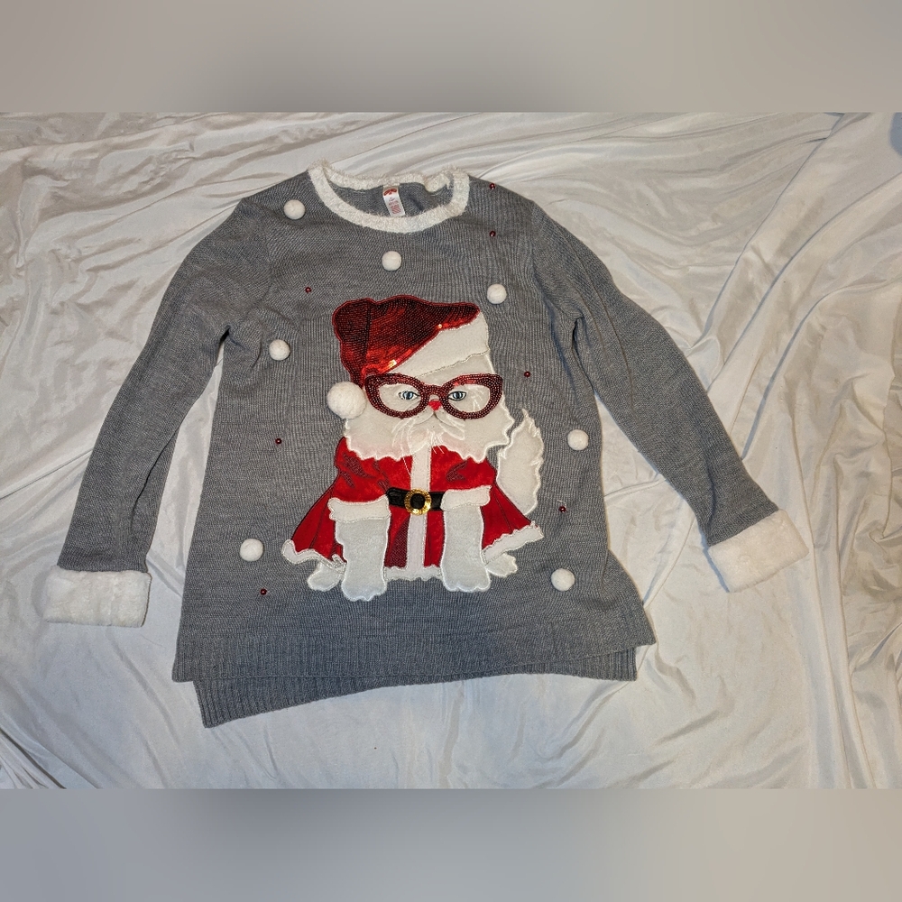 Holiday Time‎ 0X (14W) Cat Christmas Sweater